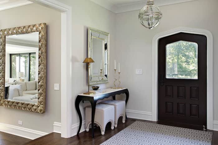 Mirror placed near the front door is fine as long as it doesn’t face the front door. mirror in foyer is ok feng shui mirror placement not facing front door min - 21 Feng Shui Mirror Placement Rules and Tips for Your Home