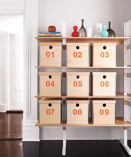 numbered bins shelf david prince - 19 Easy Decluttering Tips to Improve Feng Shui and Your Life