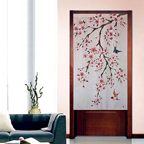 Plum Blossom Japanese Style Door Curtain 1 - 5 Simple Products that Cure Bad Bathroom Feng Shui