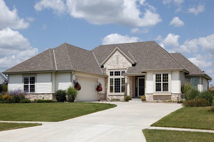 Residental House white exterior walls