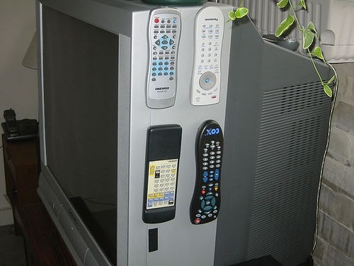 velcro remotes on side of TV - 19 Easy Decluttering Tips to Improve Feng Shui and Your Life