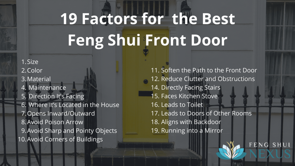 19 factors for front door feng shui min 1024x576 - Feng Shui Front Door: 19 Factors with Tips