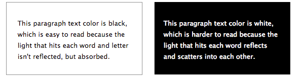 Black text on white vs White text on black - Feng Shui Colors: The Science and Psychology Behind It