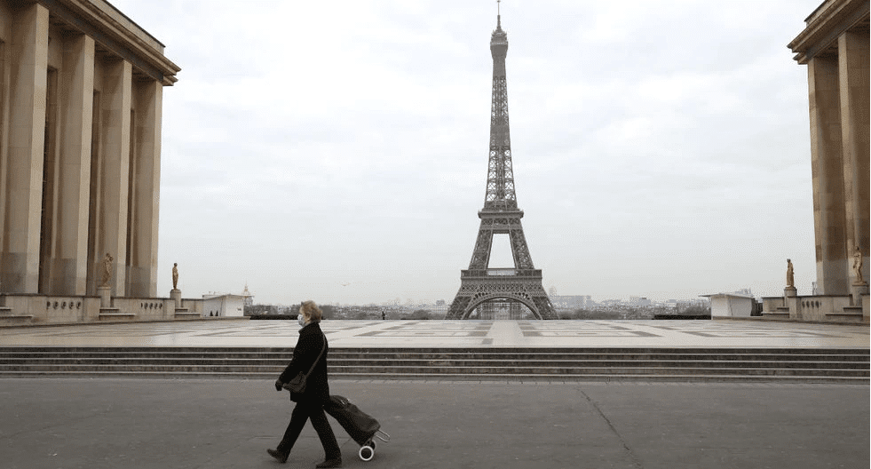 Eiffel Tower Empty Paris Streets COVID 9 coronavirus pandemic