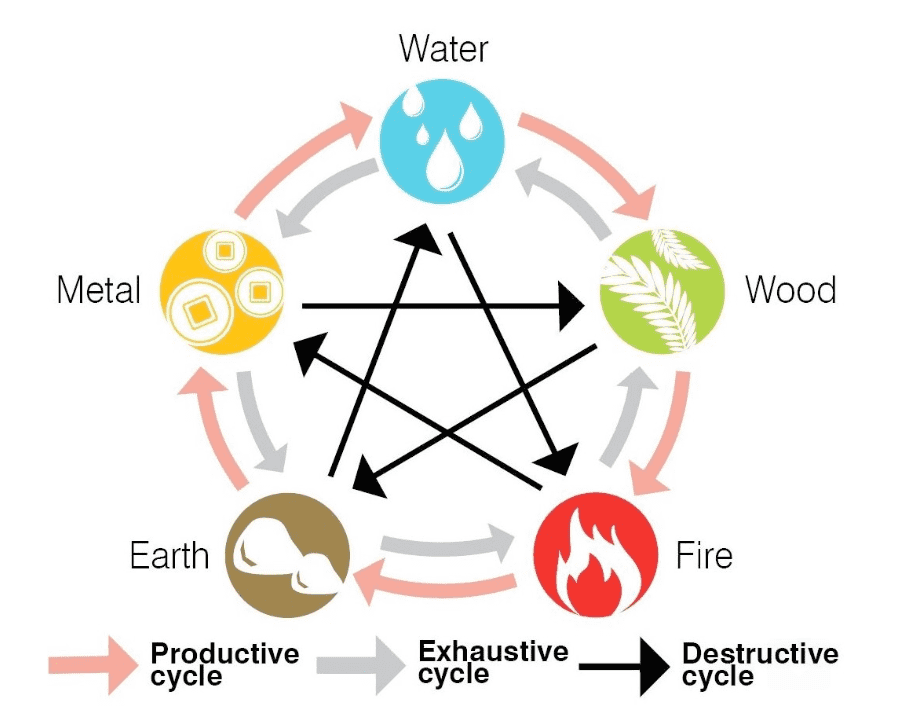 Feng shui five elements cycles of productive exhaustive destructive - A Simple Guide to Feng Shui Indoor Plants