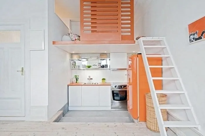 kitchen right under bedroom